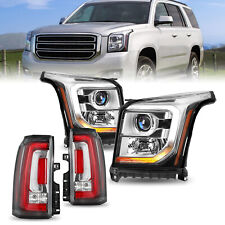 For 2015-2020 GMC Yukon Halogen w/LED DRL 4Pcs Headlights+Tail lights Left+Right picture