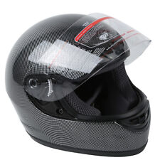DOT Motorcycle Black Carbon Fiber Flip Up Full Face Street Helmet S M L XL picture