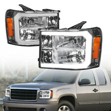 Pair LED DRL Headlights Front Lamp For 07-13 GMC Sierra 1500 07-14 2500HD 3500HD picture