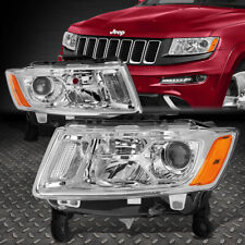 FOR 14-16 JEEP GRAND CHEROKEE CHROME/AMBER CORNER PROJECTOR HEADLIGHT HEAD LAMPS picture