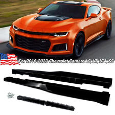 Glossy Black ZL1 Style Side Skirts For 2016-2023 Chevrolet Camaro SS RS LT LT1 picture