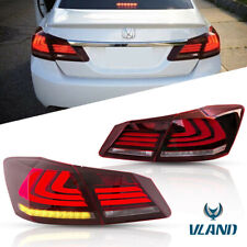 Pair Red Clear LED Brake Tail Lights For 2013-15 Honda Accord 4 Door Left+Right picture