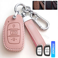 Leather Smart Key Case Cover Bag For Hyundai Sonata Tucson Elantra GT 3 Buttons picture