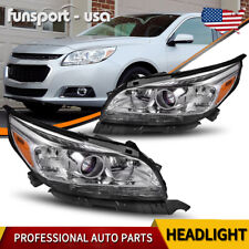 Projector Headlights Assembly w/ Bulbs for 2013 2014 2015 Chevy Malibu Chrome picture