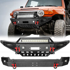 Aaiwa For 2007-2014 Toyota FJ Cruiser Front/Rear Bumper W/Winch Plate&LED Lights picture