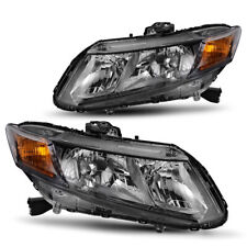 For 2012-15 Honda Civic Black Housing Headlights Headlamps Assembly Left+Right u picture