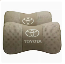 2Pcs Real Leather Car Seat Neck Cushion Pillow Car Headrest For Toyota Car picture