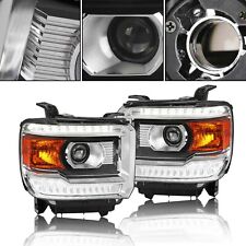 Black Amber OE Style LED DRL Head Lights Lamp For 14-18 GMC Sierra 1500 2500 US picture