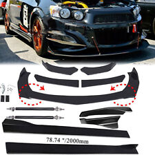 Front Bumper Chin Lip Splitter Spoiler Body Kit+Strut Rods For Chevy Sonic RS picture