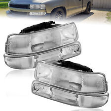 2X Chrome Headlights Assembly For 99-02 Chevy Silverado 00-06 Suburban 1500 2500 picture