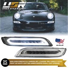 991 Turbo Style Front Bumper LED DRL+Signal+Fog Light For 05-08 Porsche 997 911 picture