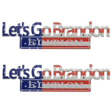 2Pc Let's Go Brandon FJB Edition Emblem Badge ​for Car Truck SUV Red USA Flag picture