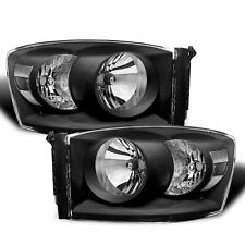 NEW For Dodge Ram 1500 2500 2006-2008 3500 06-09 Headlights Black Clear Headlamp picture