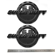 2x OEM 6.8L Super-Duty Triton V10 Emblem 6.8 Superduty Badge 3D F fits Black picture
