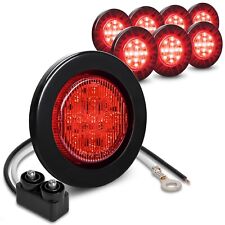 8pc 2.5 Inch DOT Round Red LED Trailer Side Marker Lights with Grommet for Truck picture
