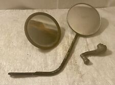 VINTAGE SIDE VIEW ROUND MIRRORS & EARLY WINDOW CRANK HANDLE picture