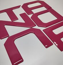 3D HOT PINK RAISED DOMED TAILGATE LETTERS FOR TOYOTA TUNDRA 2022 - 23 US MADE picture