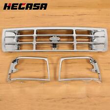 HECASA For Ford F150 F250 F350 Bronco 1992-1997 Grille Headlight Door Kit Chrome picture