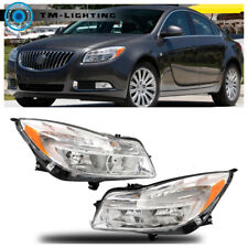 Headlights Headlamps Left&Right Chrome For 2011 2012 2013 Buick Regal Halogen picture