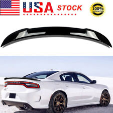 Fits 2011-23 Dodge Charger Hellcat Style Rear Trunk Spoiler Wing Lip Gloss Black picture