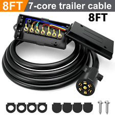4ft 8ft Trailer Cord 7 Way Plug 7-Pole Inline Junction Box Wiring Harness Kit picture