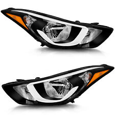2PCS OEM Headlights For Hyundai Elantra 2014 2015 2016 Black Housing W/bulbs L+R picture
