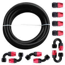 16FT 3/8 6AN Fuel Line Hose Kits Steel Nylon Braided Oil Swivel Hose End Fitting picture