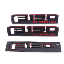 3x F150 Platinum Black Fender Rear Emblem Badge W for F-150 Genuine Parts picture
