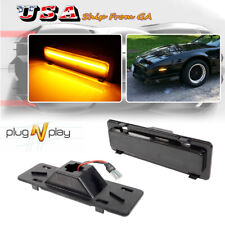 Smoked Lens Amber Full LED Strip Front Side Marker Lights For 82-92 Chevy Camaro picture