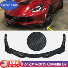 Stage 3 CARBON FLASH Front Lip Splitter w/Side Winglet For 14-19 Corvette C7 Z06 picture