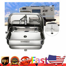 for Caravan Boat RV 304 Stainless Steel Portable Folding Sink With Sink Faucet  picture