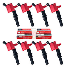 8pc High Performance Red Ignition Coils and Motorcraft Spark Plug For Ford F-150 picture