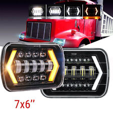 2x 5x7 7x6'' LED Headlights DRL Hi-Lo Beam Fit Peterbilt 365 367 2008-2017 Truck picture