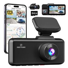 REDTIGER F17 3 Channel 4K Dash Cam, 5G WiFi Front and Rear Inside, 64GB SD Card picture