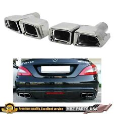 CLS63 Tips CLS Chrome Muffler Dual Exhaust Logo Pipe High W218 W219 06-17 New picture
