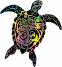 Tribal Mermaid Turtle Ocean Girl Holographic Car Window Vinyl Decal Sticker picture
