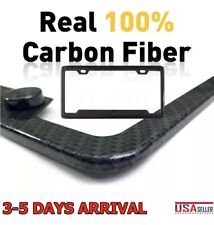 REAL 100% CARBON FIBER LICENSE PLATE FRAME TAG COVER ORIGINAL 3K TWILL US picture