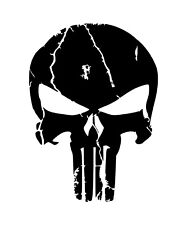 Distressed Punisher Skull Premium Vinyl Decal picture