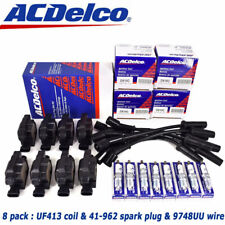 8 PACK Fit AcDelco UF413 Ignition Coil + 41-110 Spark Plug + 9748UU Wire GMC OEM picture