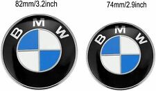  2pcs SET For BMW 1x82mm+1x74mm Front Hood Rear Trunk Emblem Badge Bonnet Logo  picture