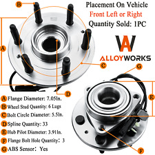 4WD Front Wheel Hub Bearing for Chevy Silverado GMC Sierra 1500 W/ABS 2014-2019 picture