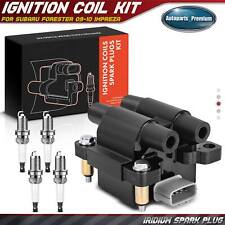 1x Ignition Coil & 4x IRIDIUM Spark Plug Kits for Subaru Forester 09-10 Impreza picture