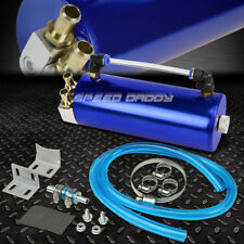 BILLET ALUMINUM HIGH CAPACITY ENGINE OIL CATCH TANK RESERVOIR BREATHER CAN BLUE picture