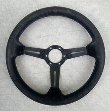 Vintage ND Nardi Torino Leather Wrapped Three Spoke Steering Wheel Black Italy picture