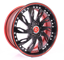 Rucci Tflon 3PC Gloss Black with Red Lip 18x8.5 5x112 +46 Wheels Set of rims picture