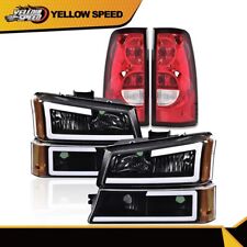 FIT FOR 03-07 SILVERADO AVALANCHE BLACK/CLEAR LED DRL HEADLIGHTS + TAIL LIGHTS picture
