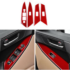 4X RED Carbon Fiber Window Lift panel Cover Trim For Mazda 3 2010-2013 picture