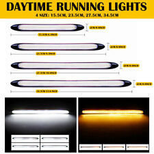 2x Sequential DRL LED Daytime Running Light Flowing Turn Signal Headlight Strip picture