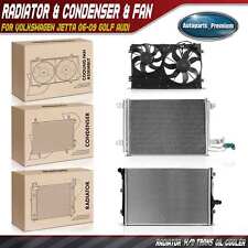Radiator & AC Condenser & Cooling Fan Kit for Volkswagen Jetta 06-09 Golf Audi picture