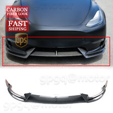 For Tesla Model Y 2020-24 V Style Carbon Fiber Front Bumper Lip Splitter Spoiler picture